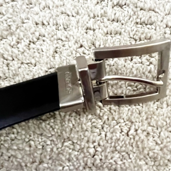 Calvin Klein Junior Boy Black Teen Brown Belt Sz M 30 Reversible Buckle Classic - Picture 3 of 8